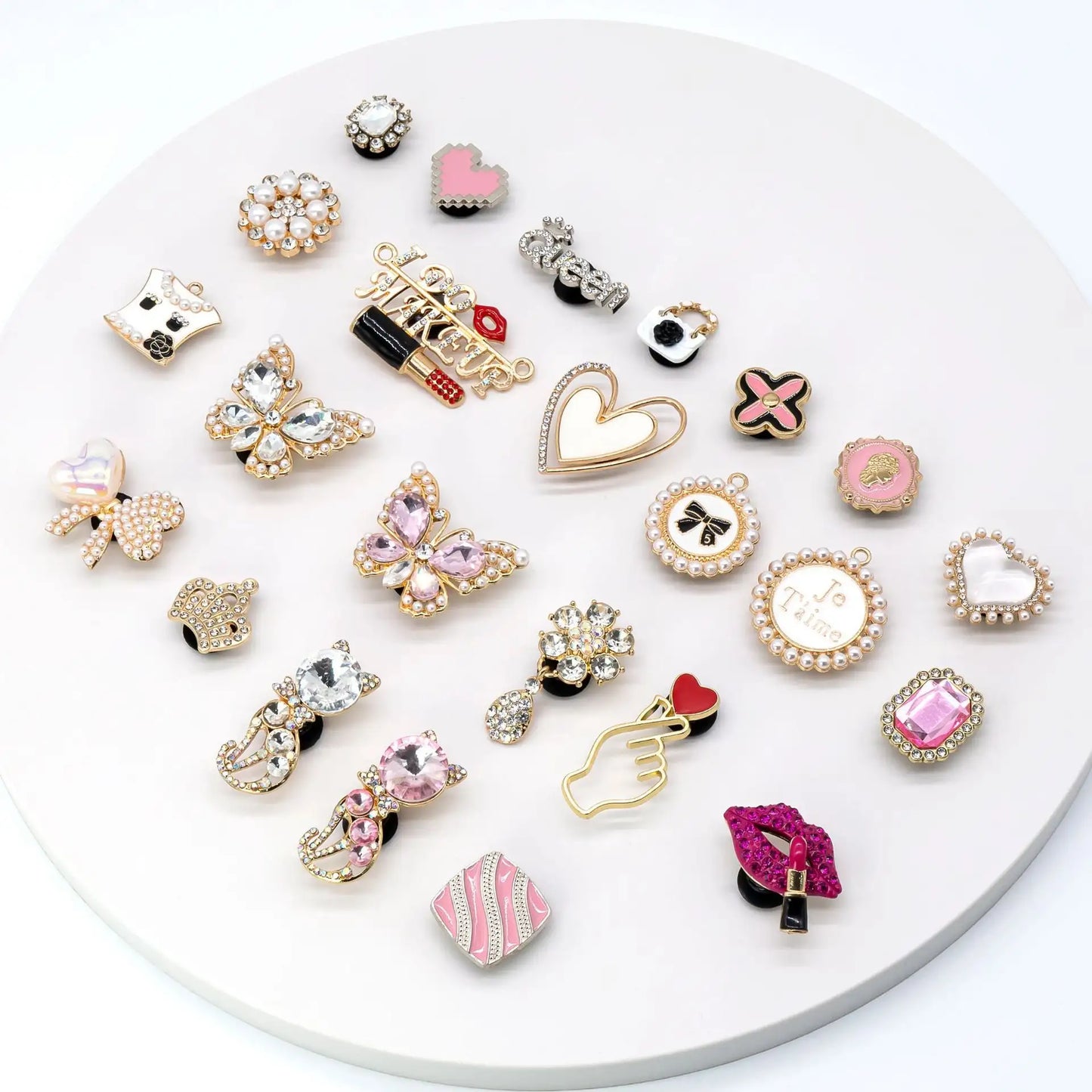 Metal Hole Shoes Flower Shoe Buckle Alloy Pearl