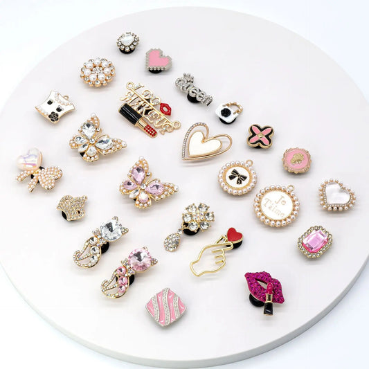 Metal Hole Shoes Flower Shoe Buckle Alloy Pearl