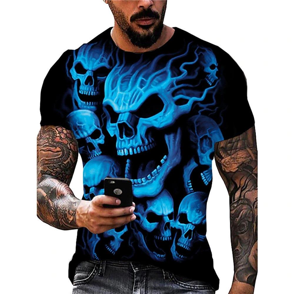 3D Skeleton Loose Round Collar T-shirt Casual 3D Skull Loose Crew Neck T-shirt - Premium T-Shirt from Lizard Vigilante - Just $22.99! Shop now at Lizard Vigilante