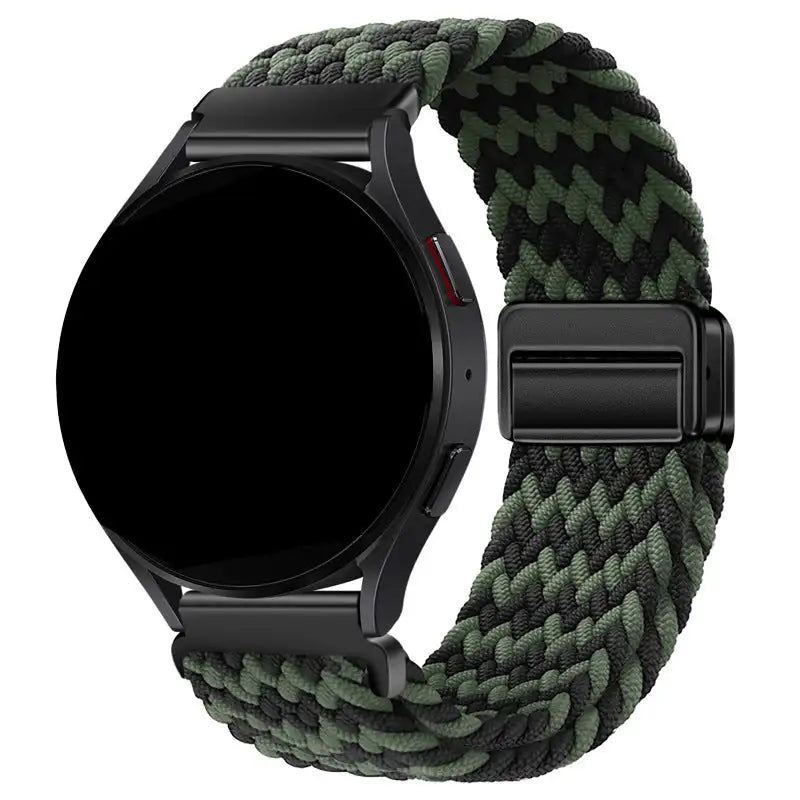 Metal Magnetic Buckle Nylon Braided Stretch Strap