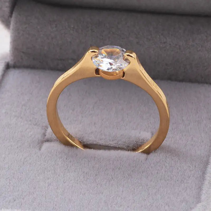 Fashion Diamond Ring Titanium Steel Ornament Simple Female Niche Jewelry Stainless Steel