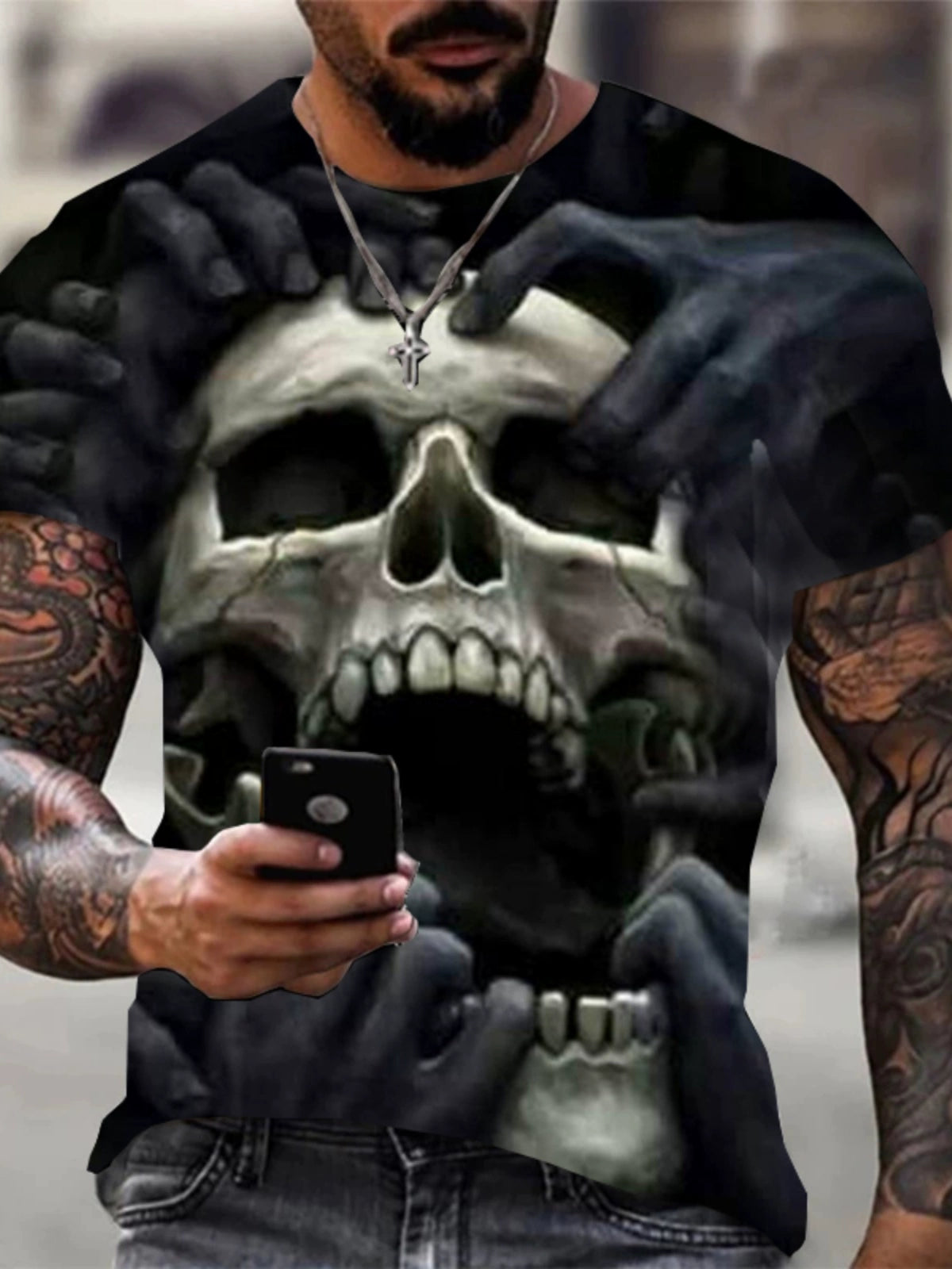 3D Skull Print Large Size Short Sleeve 3D Skull Print Plus Size Short Sleeve - Premium T-shirt from Lizard Vigilante - Just $23.99! Shop now at Lizard Vigilante