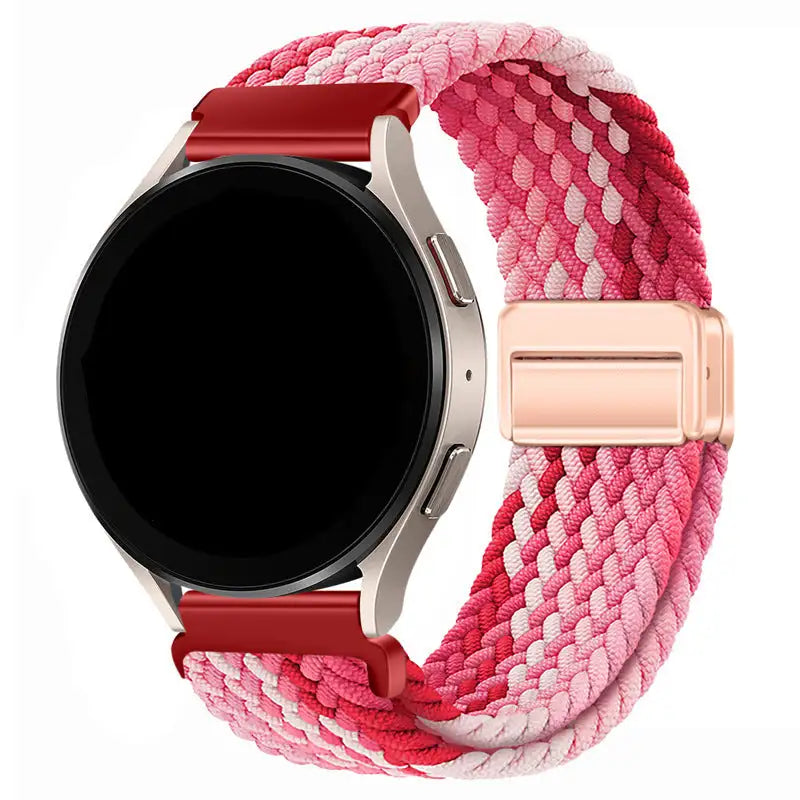 Metal Magnetic Buckle Nylon Braided Stretch Strap