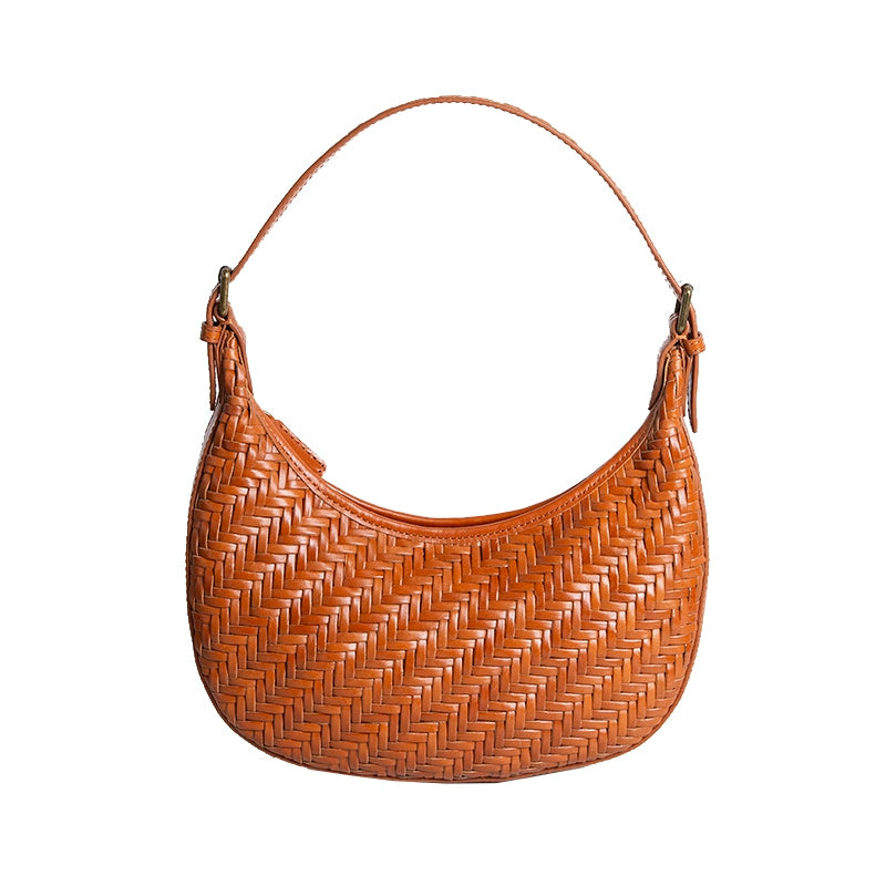 Fuer French Handmade Minimalist Genuine Leather Underarm Bag – Crescent Weave Design - Premium handbag from dsers - Just $125.99! Shop now at Lizard Vigilante