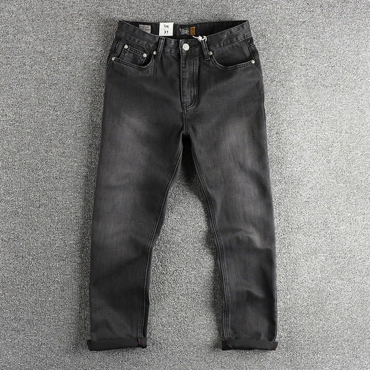 Fashion American Washed Black Gray Jeans Men