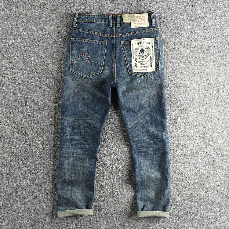 Men's Casual Retro Pocket Straight Jeans