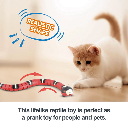 Electric Silver Ring Snake Toy – Intelligent Sensor Obstacle Avoidance, Funny Cat Self-Hi Charging Toy for All Ages - Premium cat toy from Lizard Vigilante - Just $19.88! Shop now at Lizard Vigilante