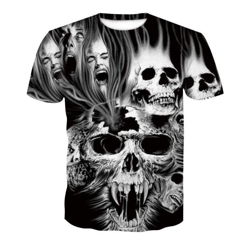 3D Skull Print Large Size Short Sleeve 3D Skull Print Plus Size Short Sleeve - Premium T-shirt from Lizard Vigilante - Just $23.99! Shop now at Lizard Vigilante