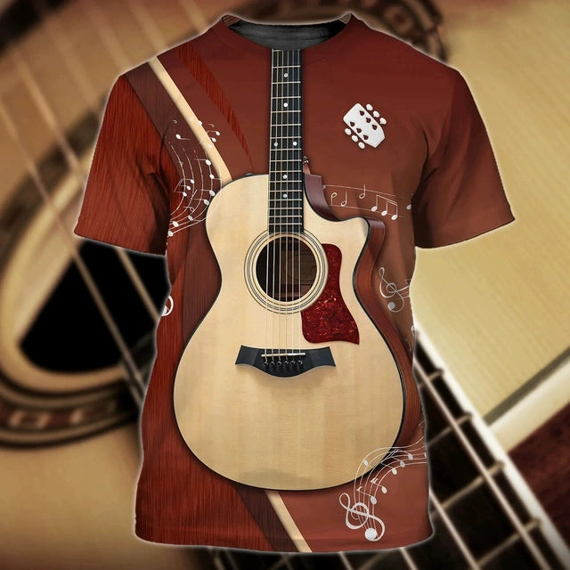 3D Guitarist Gift Printed Loose Fitting Fun Short Sleeve Guitars T-shirt Printed Loose Short Sleeve 6 String T-shirt - Premium  from Lizard Vigilante - Just $21.99! Shop now at Lizard Vigilante