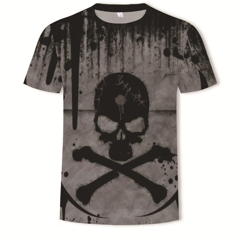 KISS Skull Print Slim Fit Crewneck T-Shirt - Popular Short Sleeve Tee - Premium t-shirt from Lizard Vigilante - Just $22.99! Shop now at Lizard Vigilante