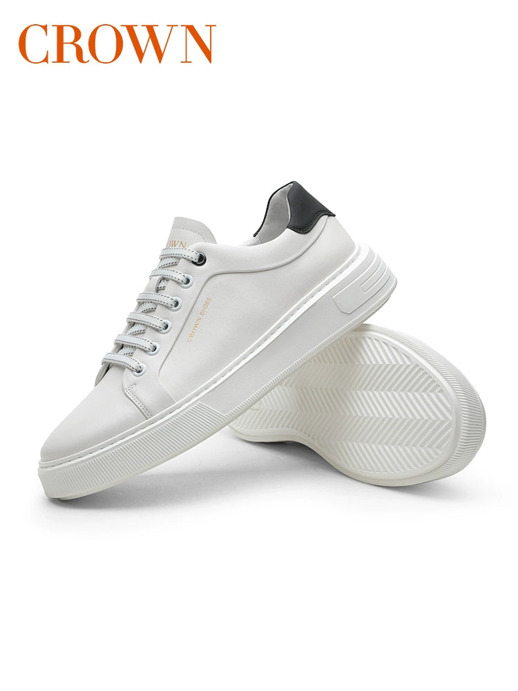 Walk on Clouds: Crown's Luxurious Leather Sneakers for Effortless Elegance - Premium sneakers from Lizard Vigilante - Just $181.08! Shop now at Lizard Vigilante