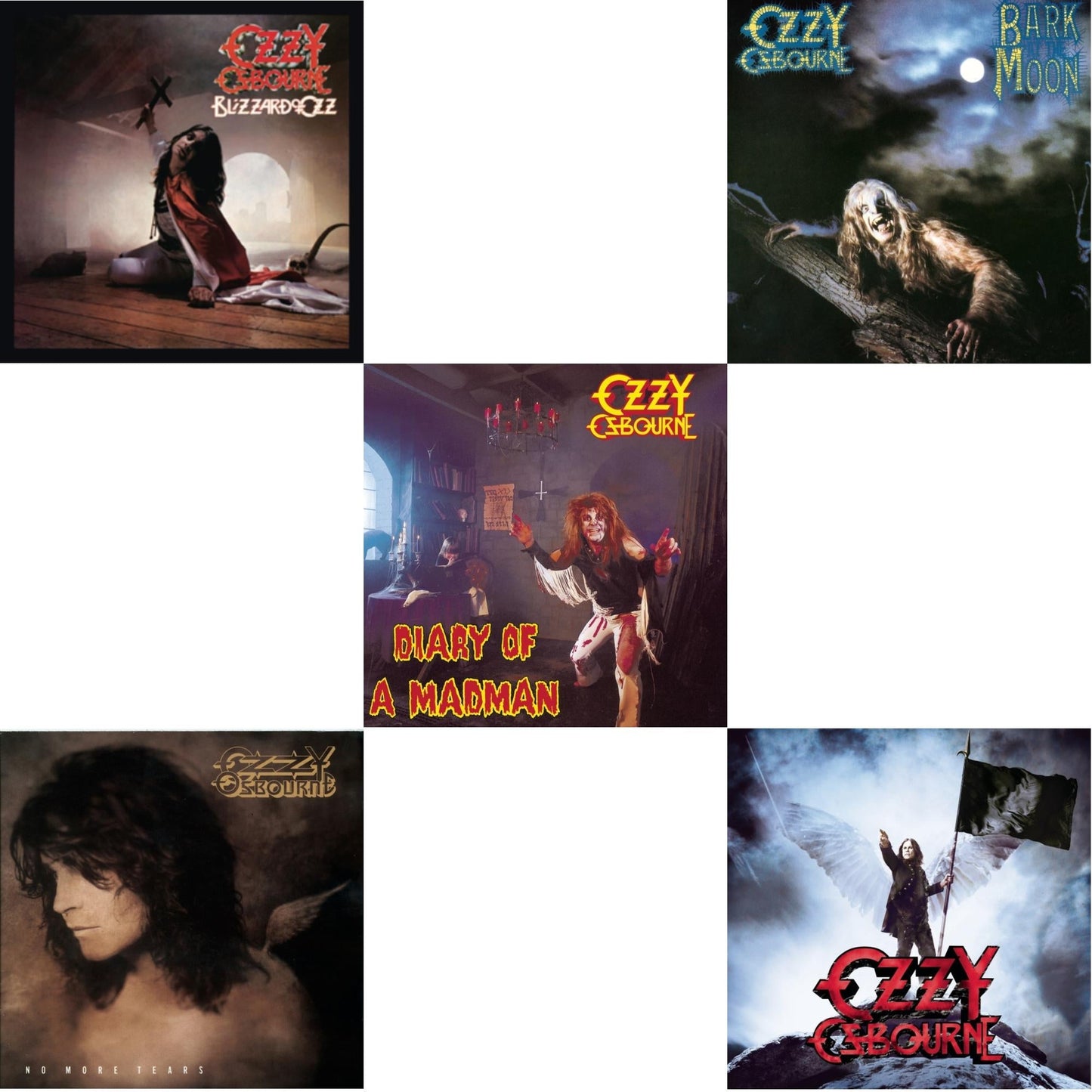 Blizzard Of Ozz & No More Tears & Diary Of A Madman & Bark At The Moon & Scream