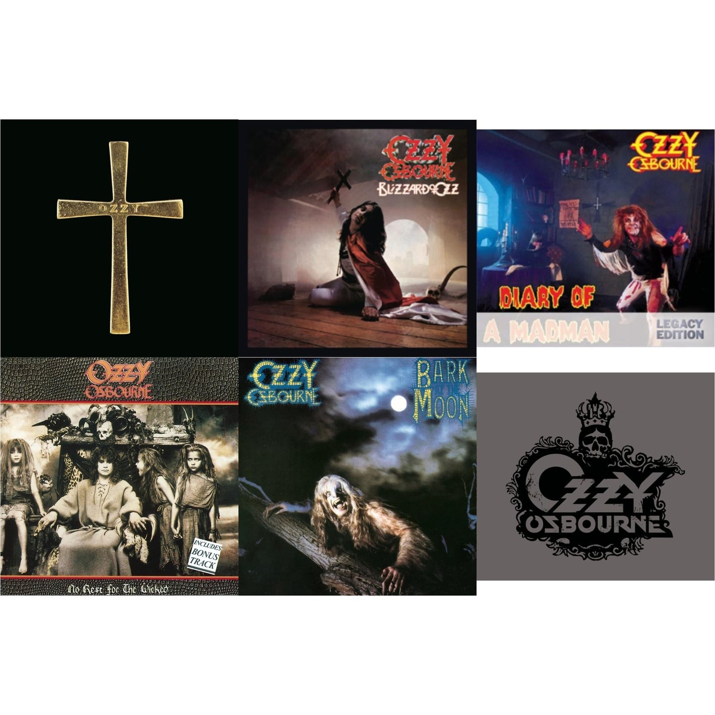 Ozzman Cometh & Blizzard Of Ozz & Diary Of A Madman & No Rest For The Wicked & Bark At The Moon & Black Rain