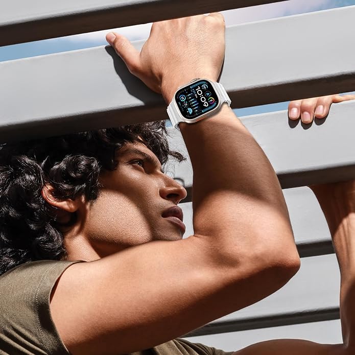 Ocean Silicone Sport Band For Apple Watch Ultra 2/Ultra Band 49mm 45mm 44mm 42mm for Men Women, Breathable Soft Waterproof Strap