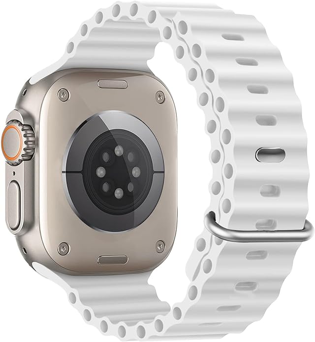 Ocean Silicone Sport Band For Apple Watch Ultra 2/Ultra Band 49mm 45mm 44mm 42mm for Men Women, Breathable Soft Waterproof Strap