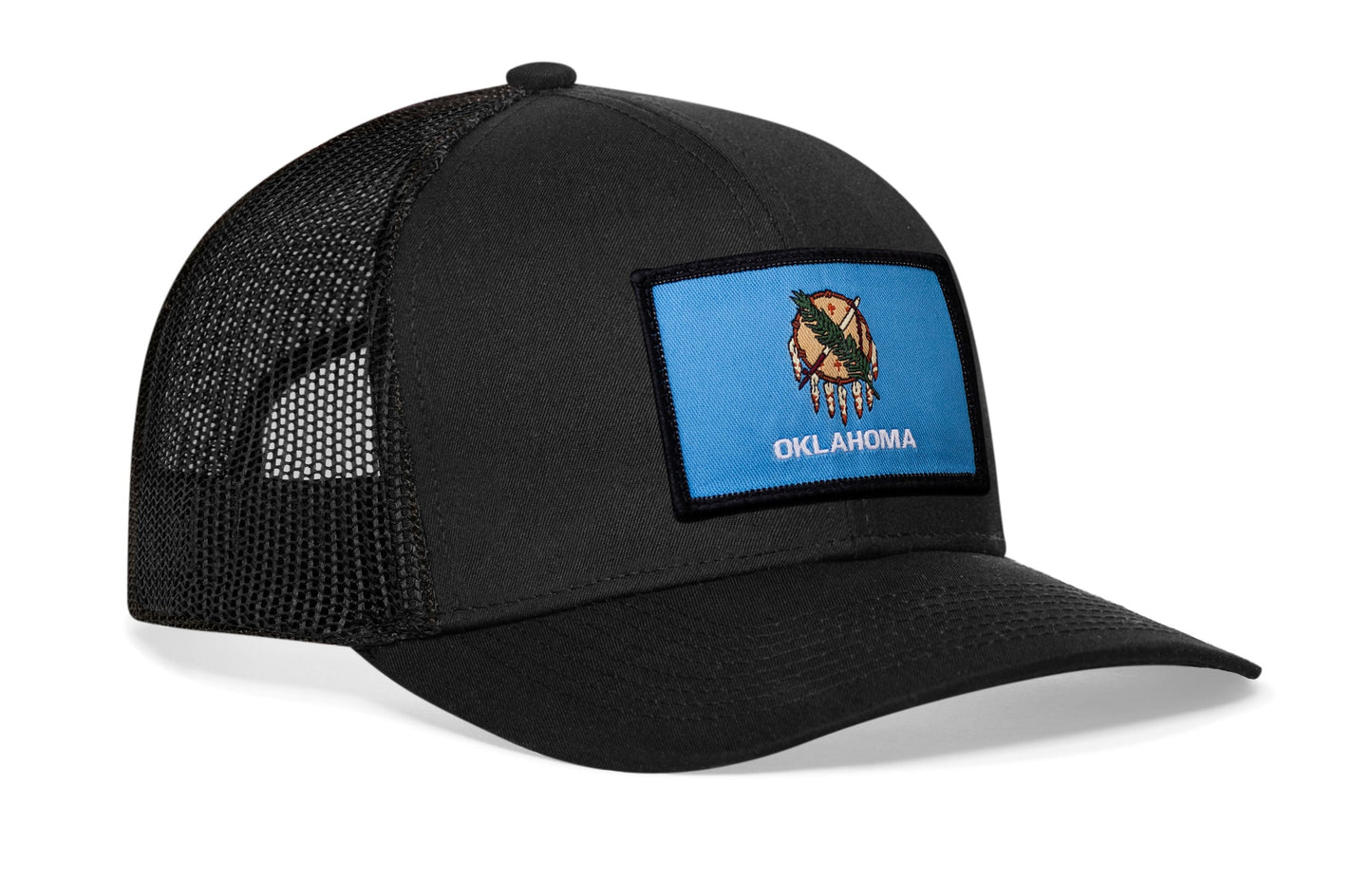 Oklahoma Flag Trucker Hat  |  Black Oklahoma Flag Snapback