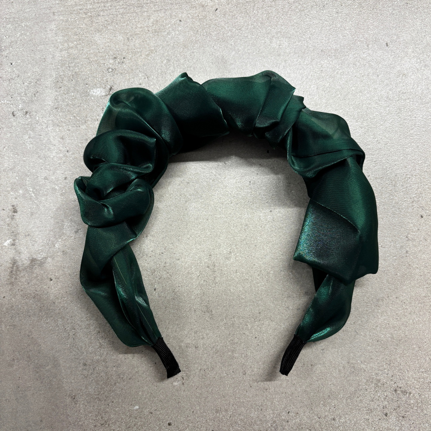 Olive Chiffon Headband | Poly Satin Green Headpiece Hair Accessory | 6.25''