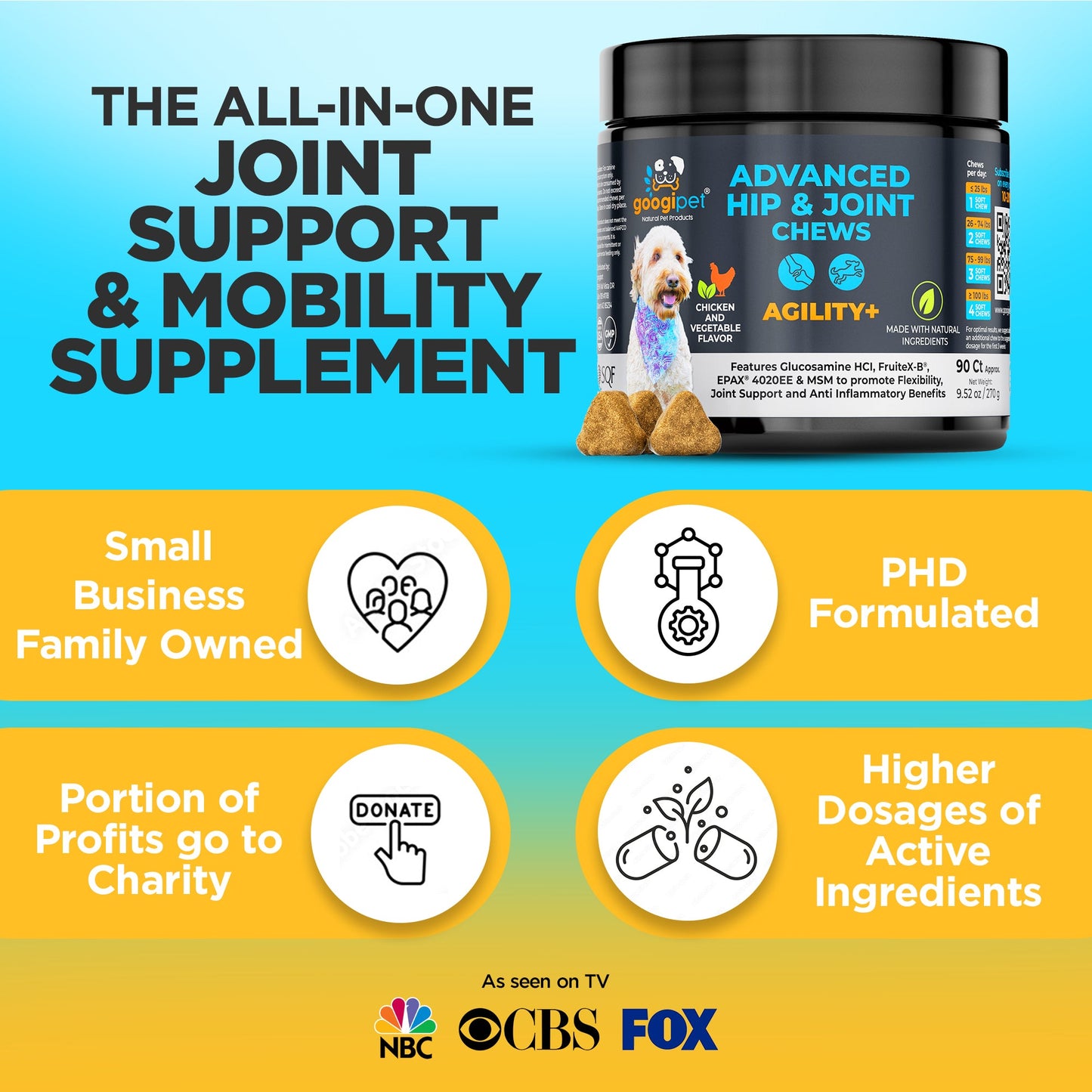 Agility+ Advanced Hip and Joint Chews for Dogs