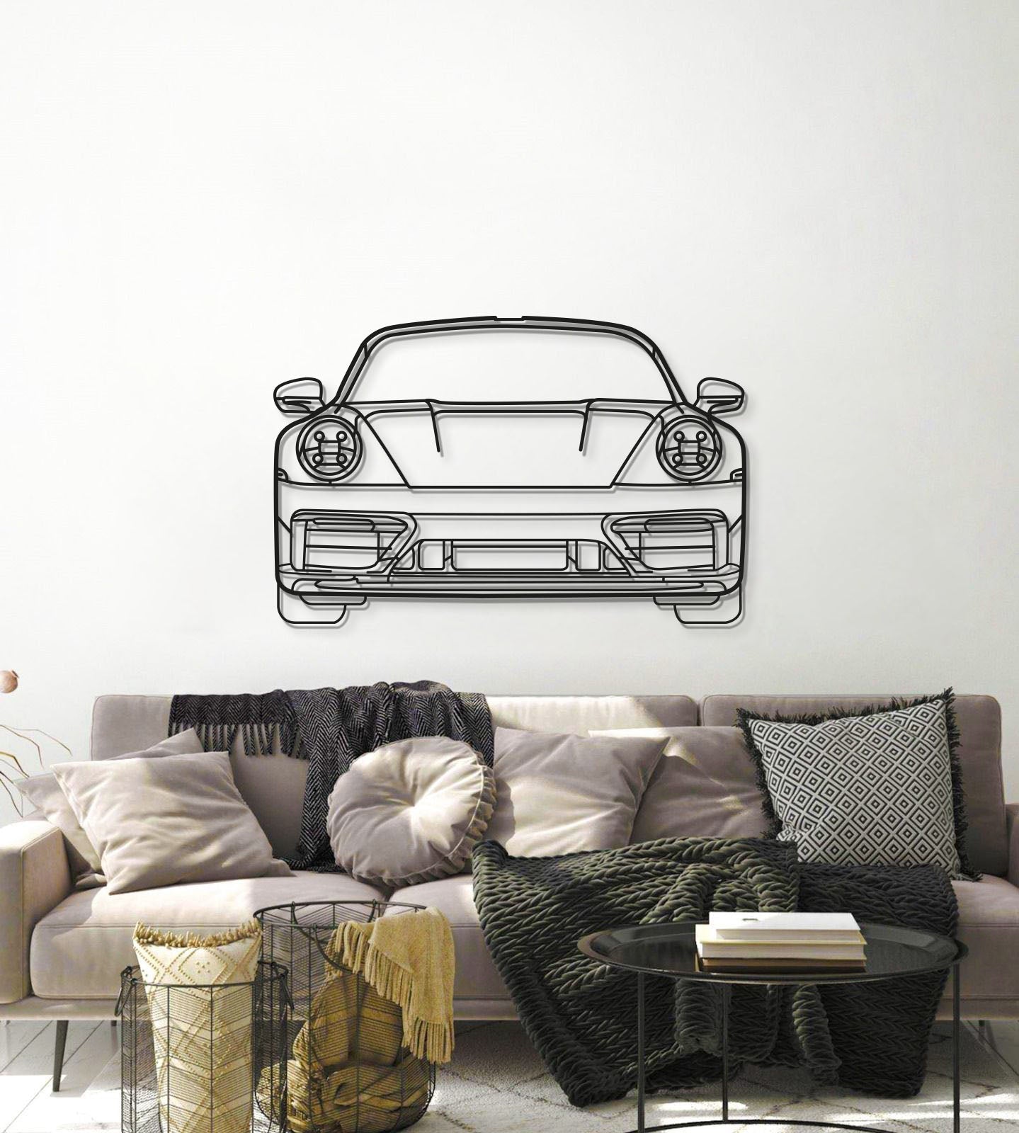 911 Model 992 Front View Metal Car Wall Art - MT0865