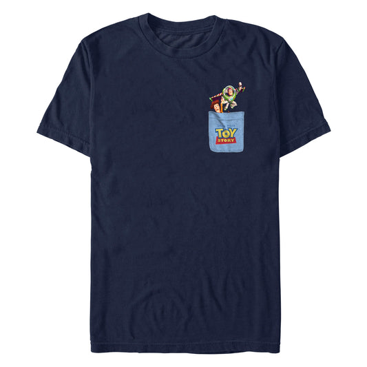 Disney Buzz Woody Faux Pocket Mens T Shirt
