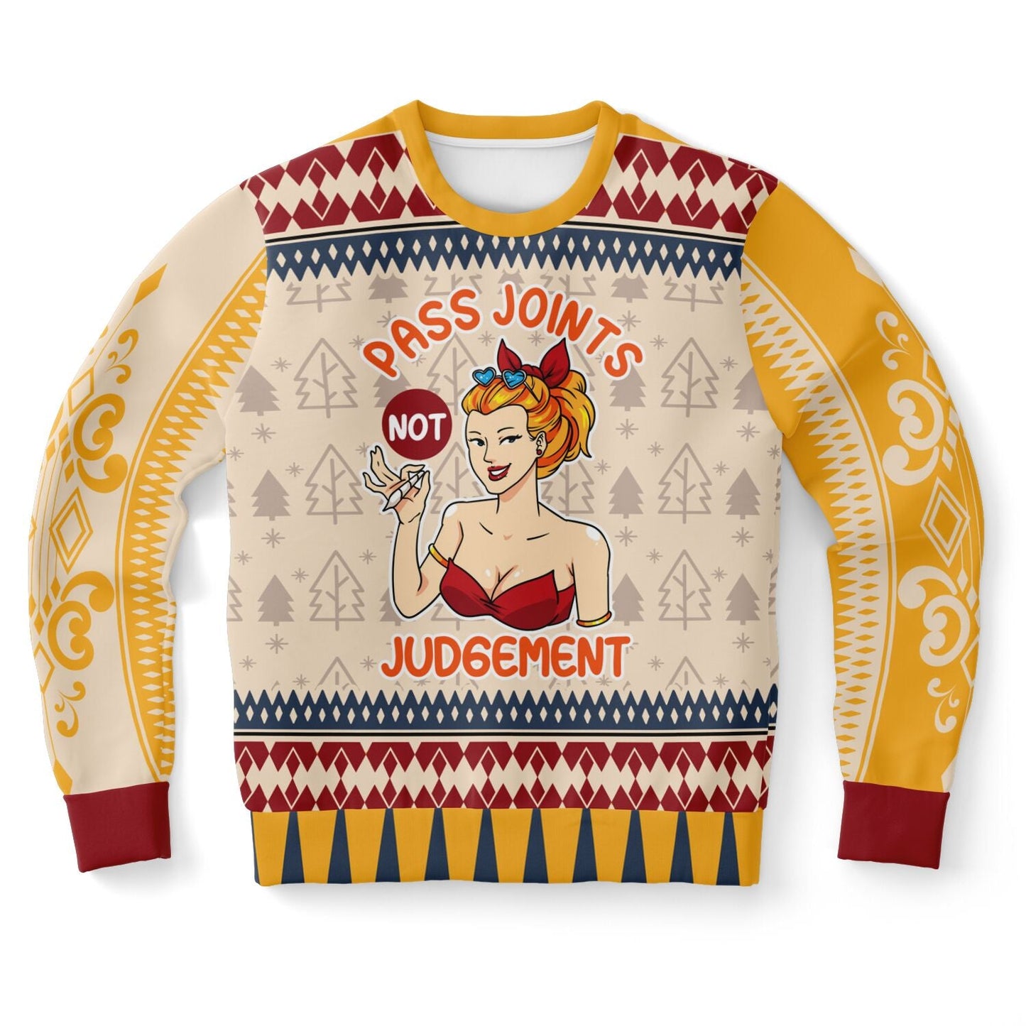 Pass Joints, Not Judgement Weed Christmas Sweatshirt