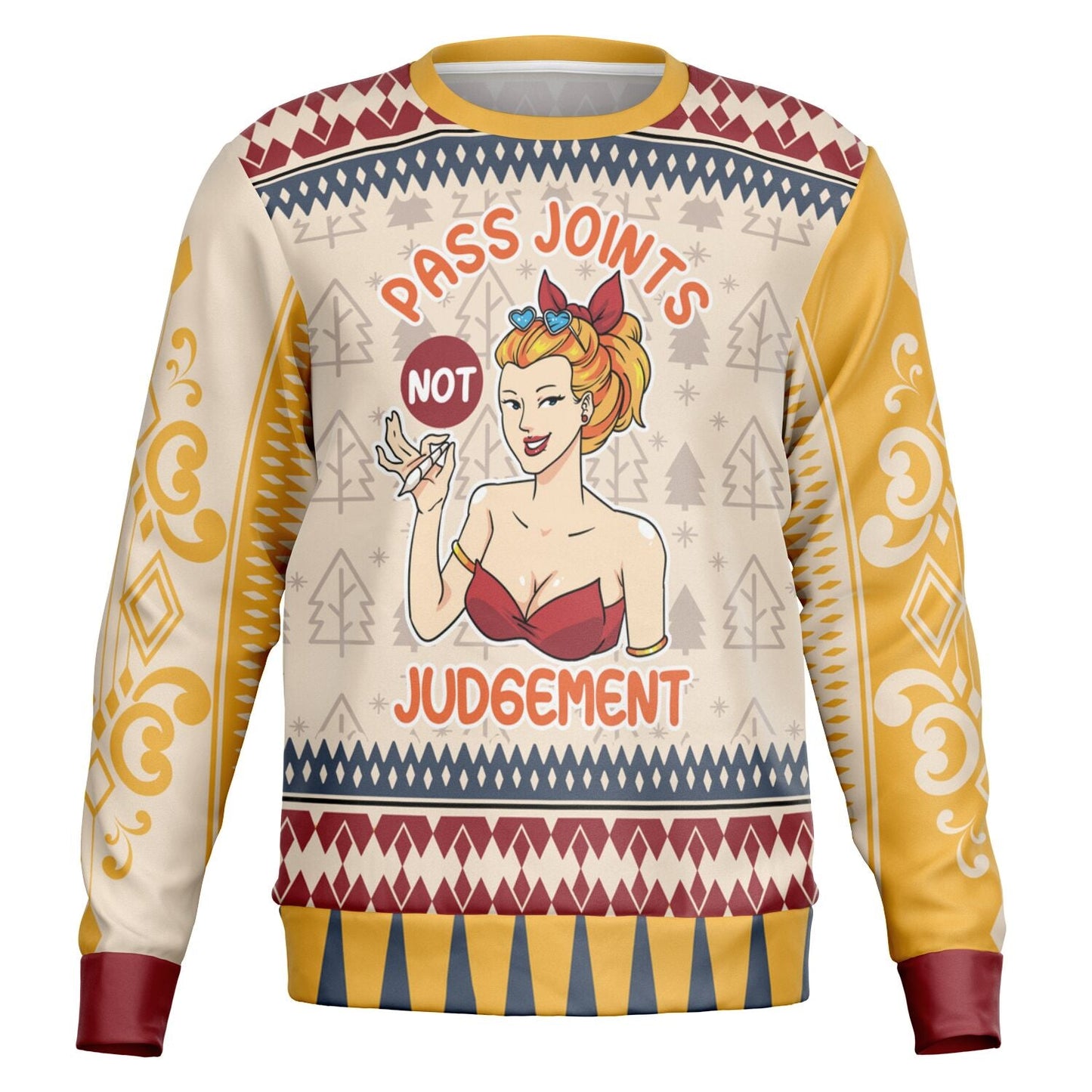 Pass Joints, Not Judgement Weed Christmas Sweatshirt