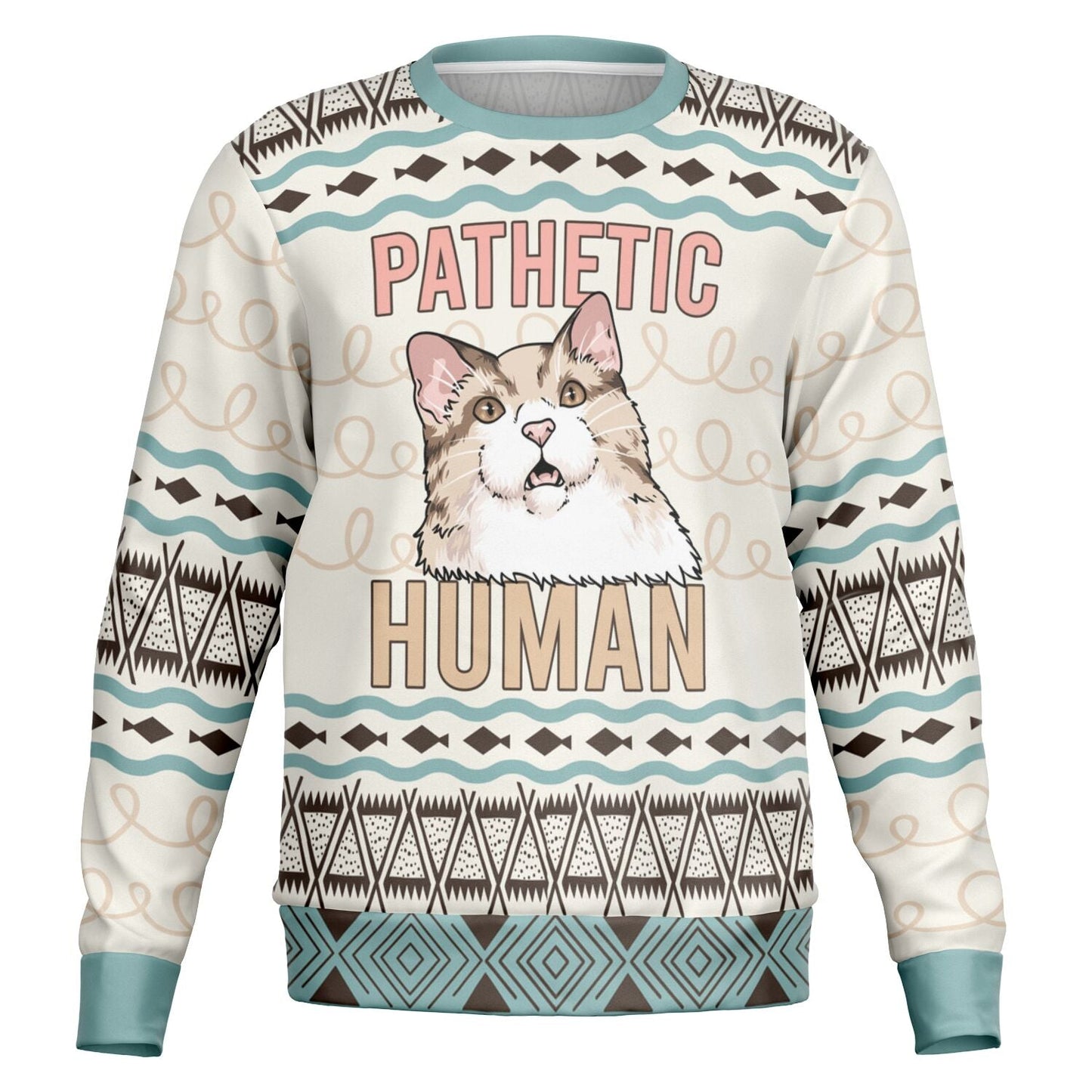 Pathetic Human Cat Christmas Sweatshirt
