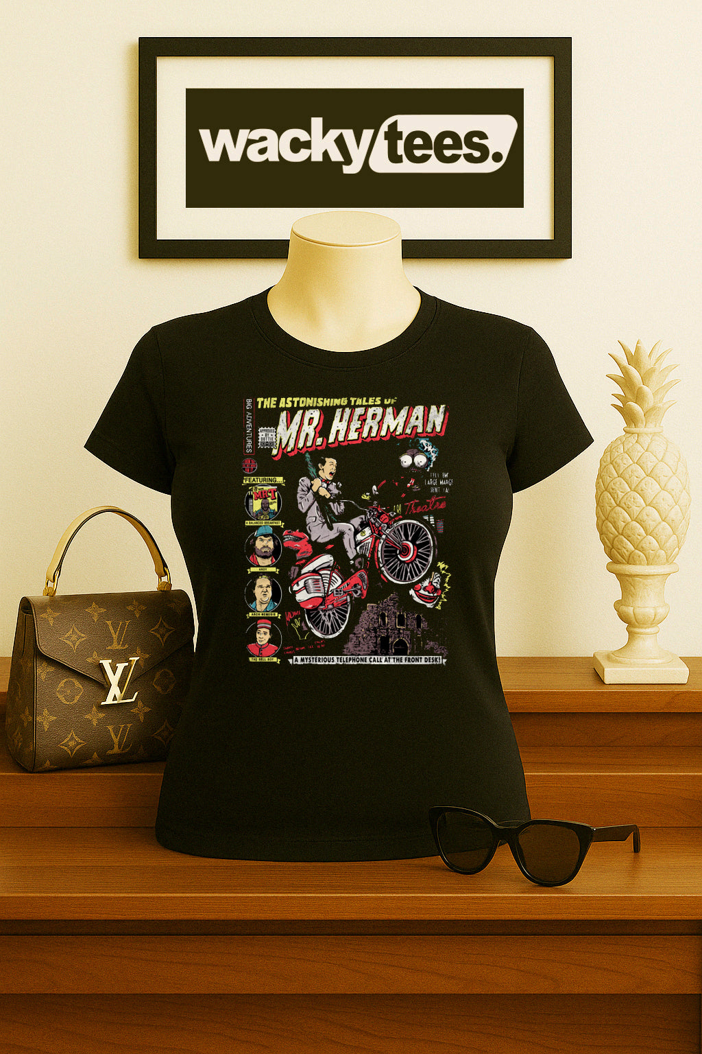 Pee Wee The Astonishing Tales of Mr Herman Big Adventure Graphic Tee Shirt
