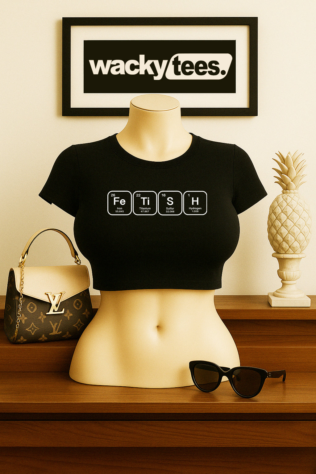 Periodic Table - Fetish Science Lettering Funny Adult Humor Graphic Tee Shirt