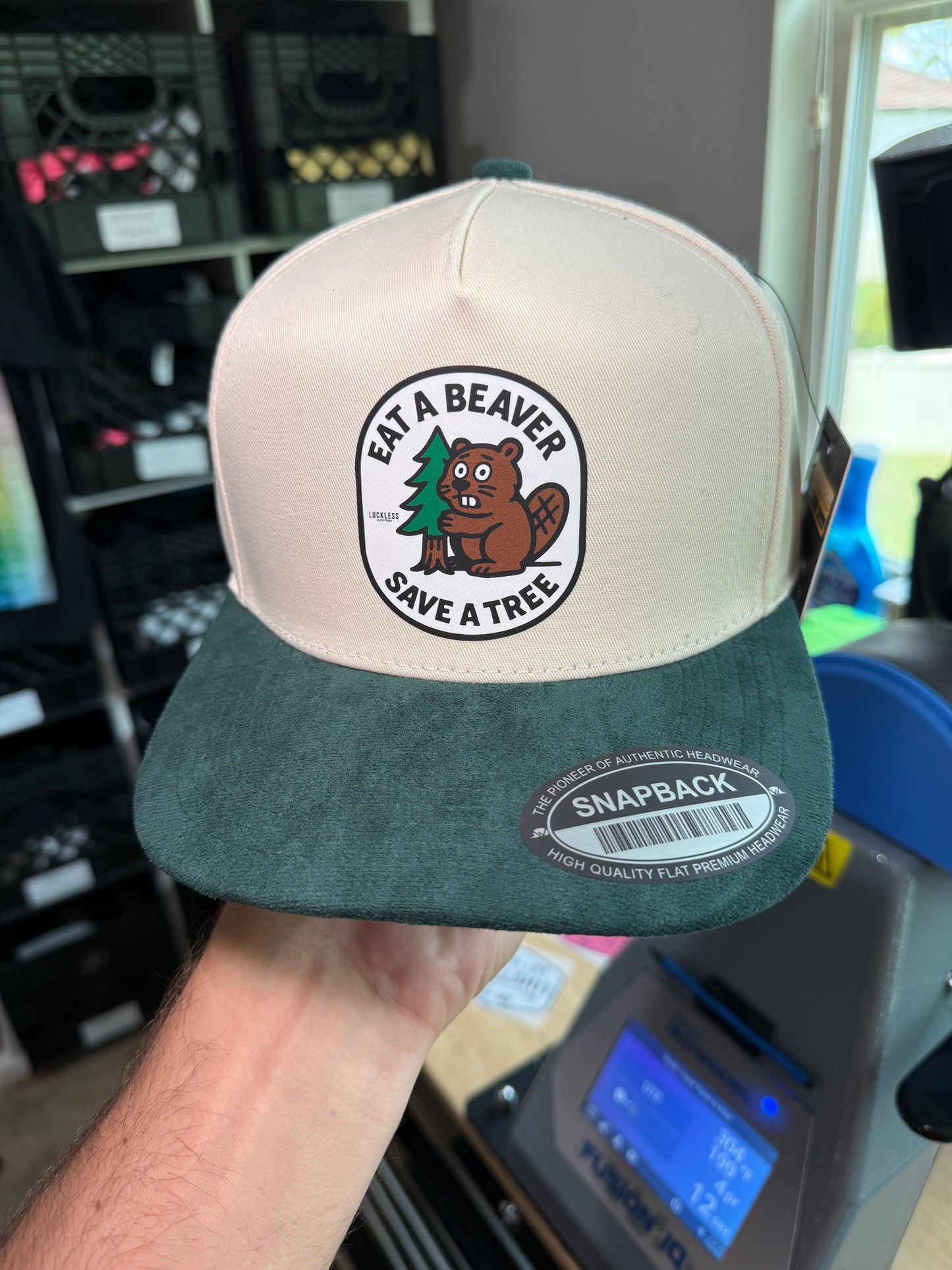 Eat A Beaver Save A Tree Trucker Hat