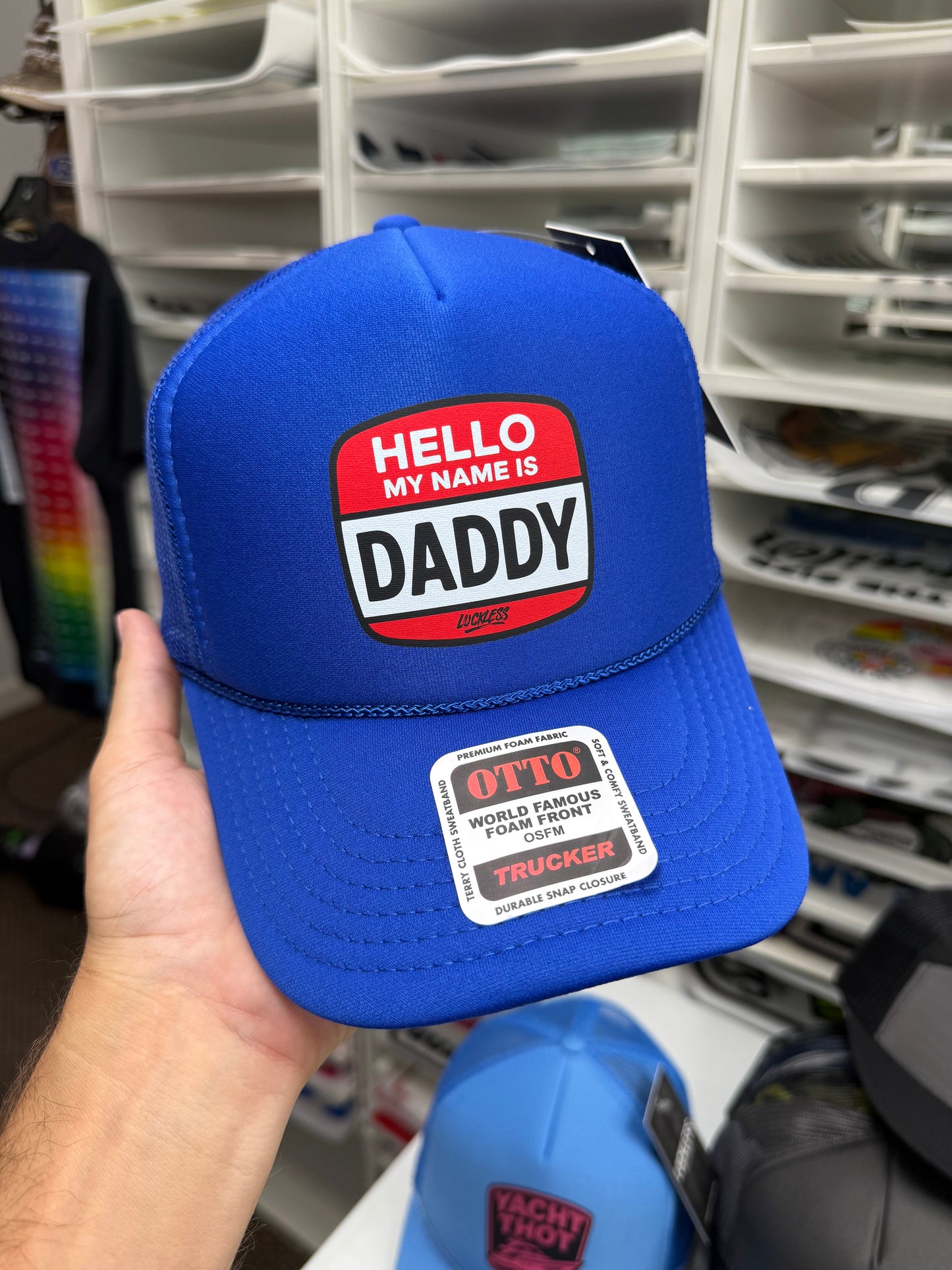 Hello My Name is Daddy Trucker Hat