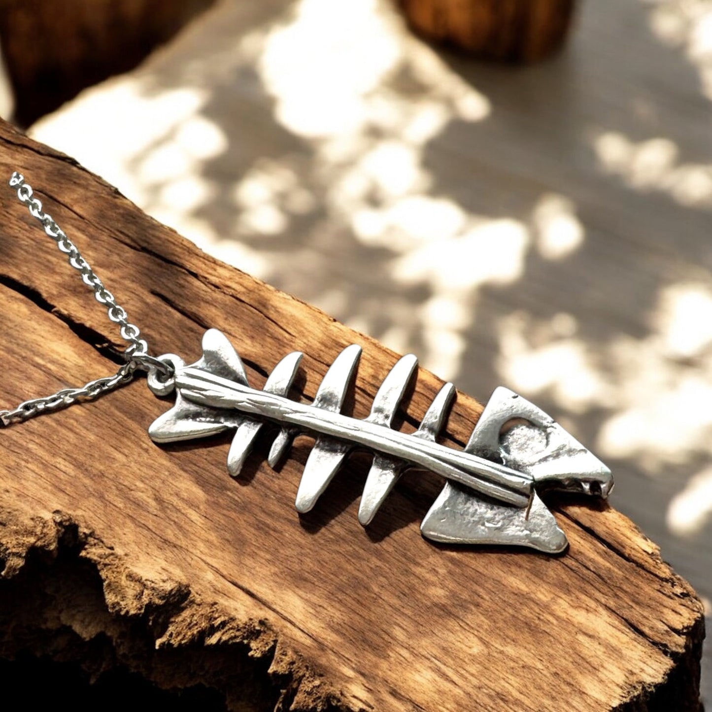 Fish bones necklace
