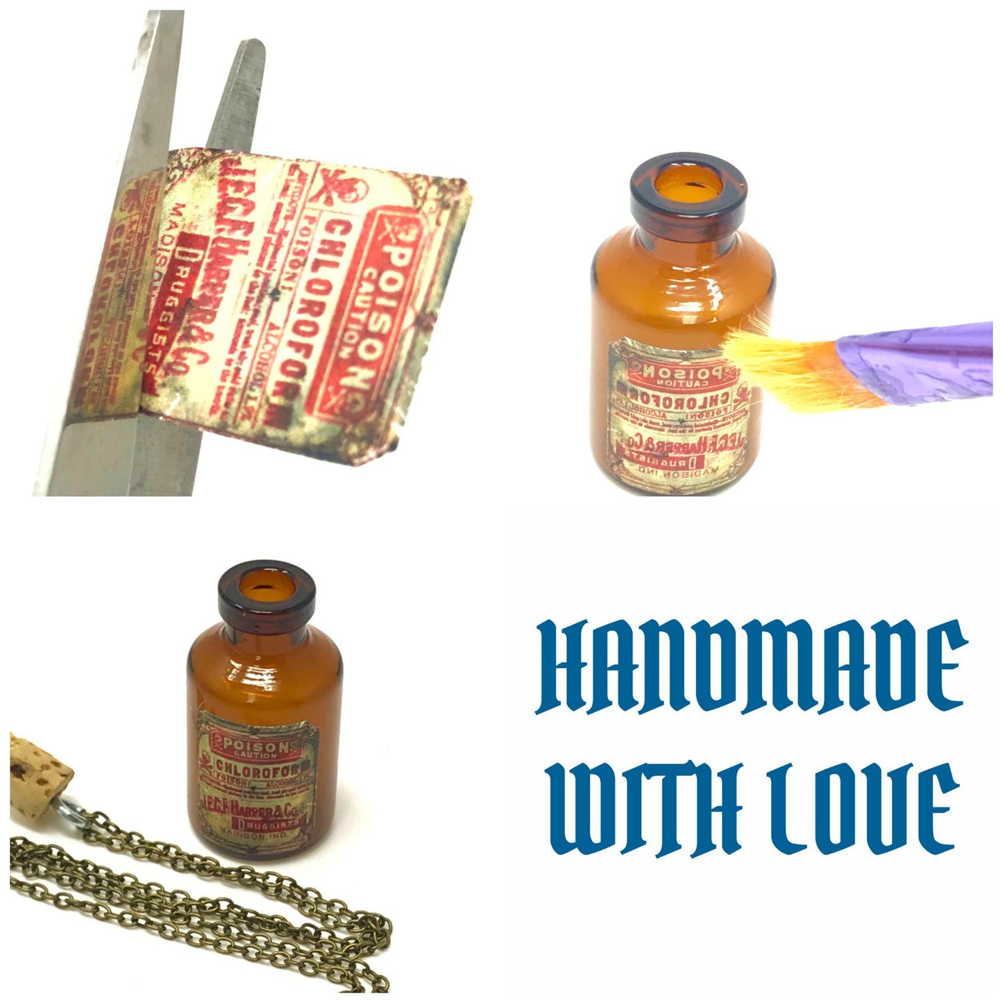 Gothic Lolita apothecary potion glass necklace