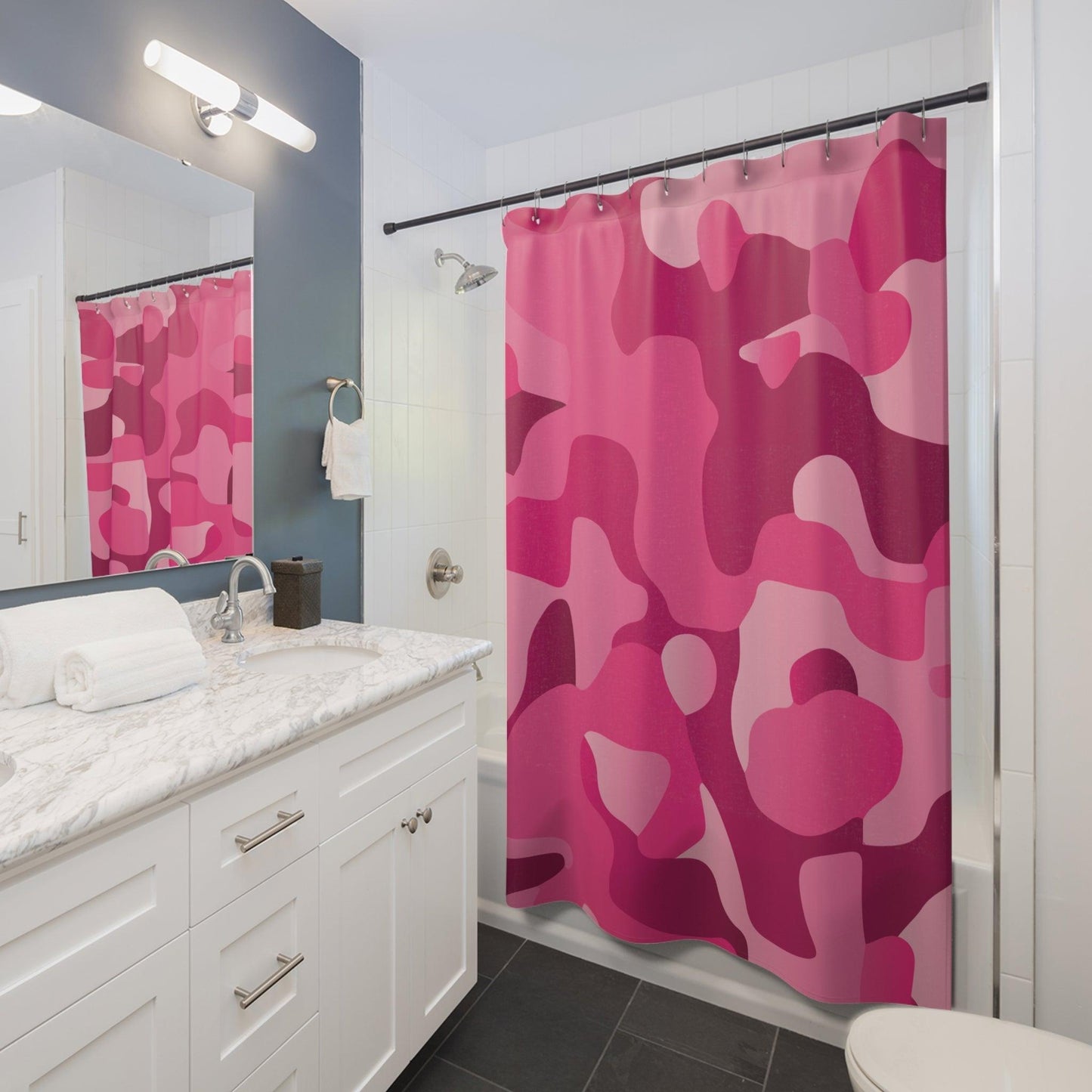Pink Camo Shower Curtains - Lizard Vigilante
