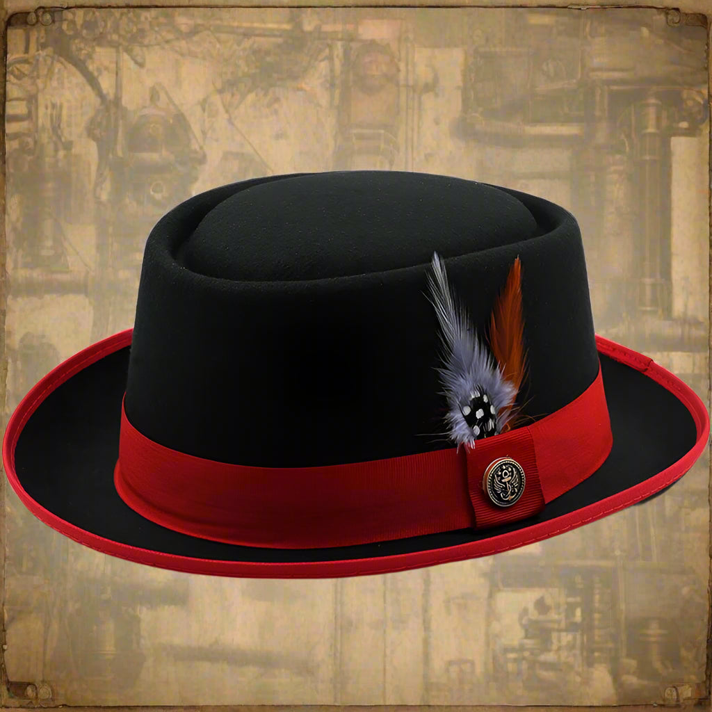 Pork Pie Hat Billycock Felt Small Brim Bowler Hat Men's Fashion British Style Hip Hop Fedora Hat Women Party Sombrero Caps - Premium  from Lizard Vigilante - Just $38.99! Shop now at Lizard Vigilante
