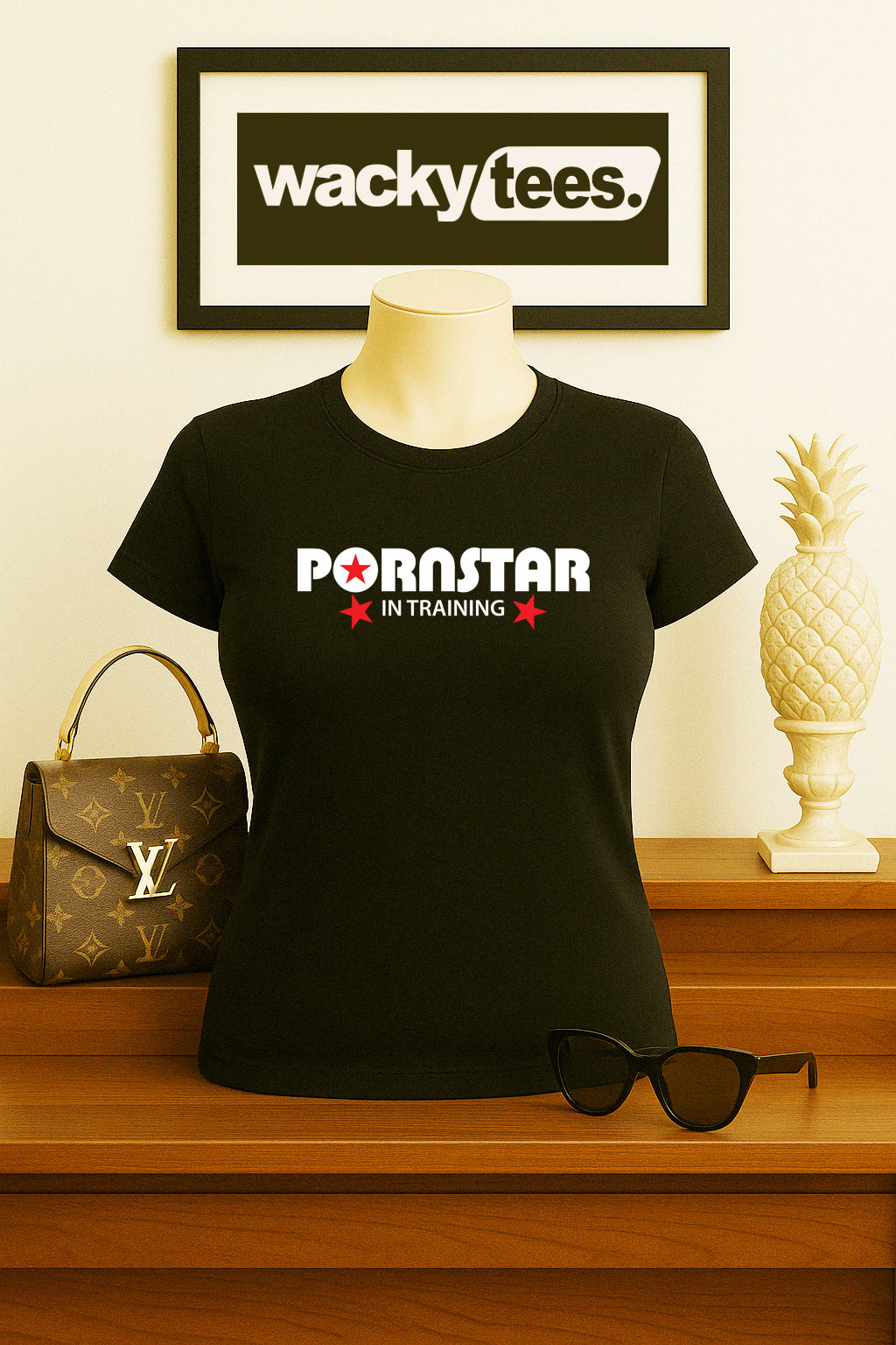 Pornstar In Training Funny Adult Humor Graphic Tee Shirt