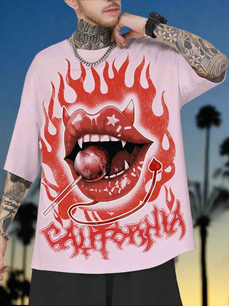 Portrait Pulse: Heavy Metal Vibe Cotton Tee – Big Size Classic Print Streetwear for Men & Women S-4XL - Premium  from dsers - Just $23.99! Shop now at Lizard Vigilante