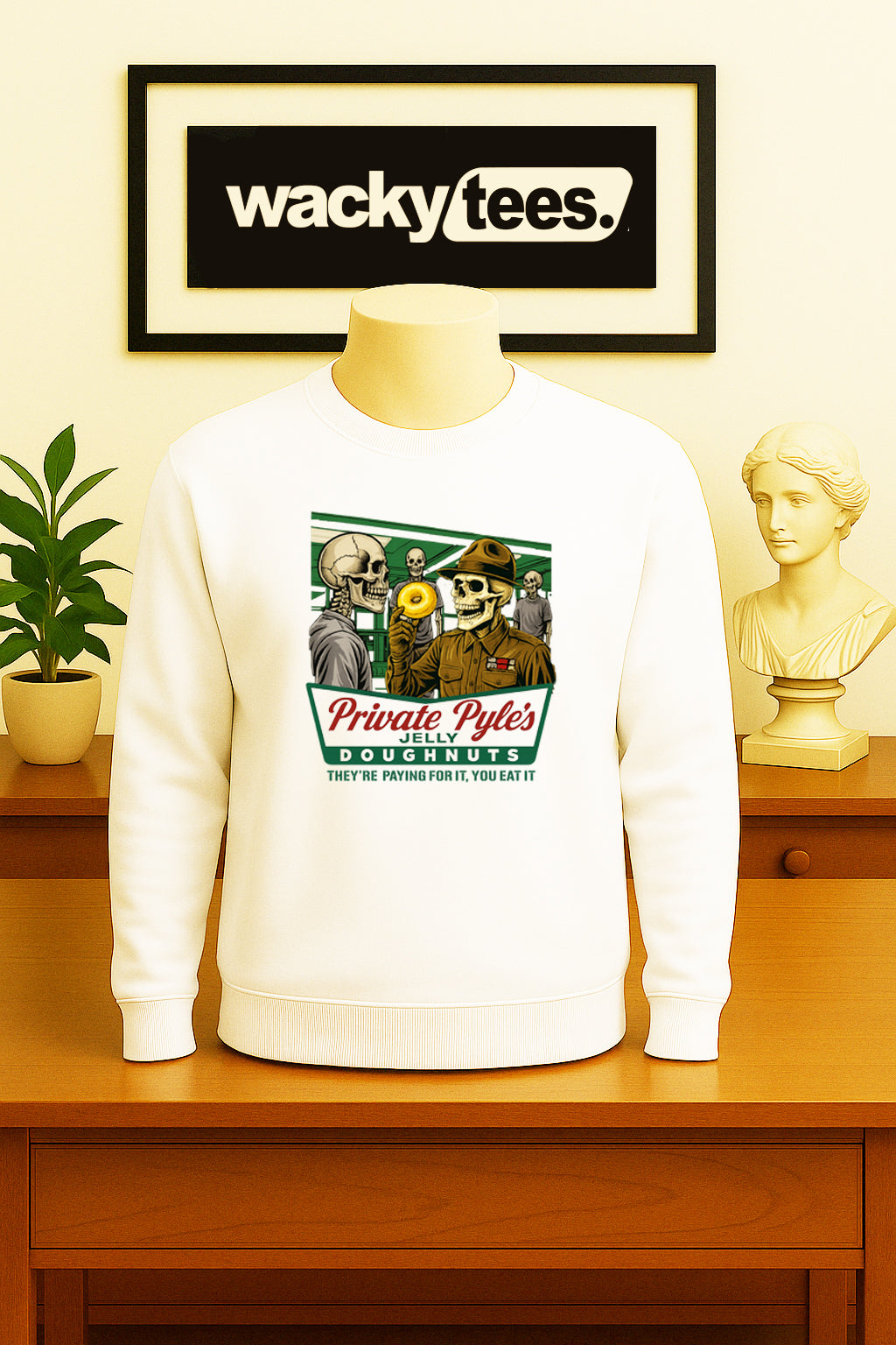 Private Gomer Pyles Jelly Doughnuts Full Metal Jacket  80s White Graphic Tee Shirt