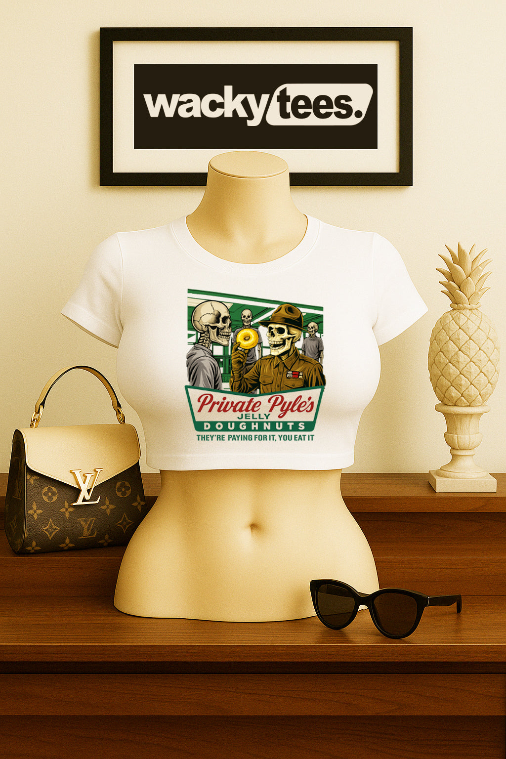 Private Gomer Pyles Jelly Doughnuts Full Metal Jacket  80s White Graphic Tee Shirt