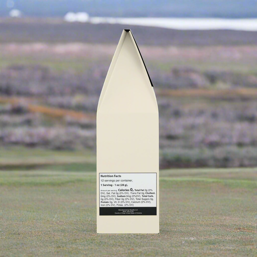 Product packaging with nutrition facts label on a white background