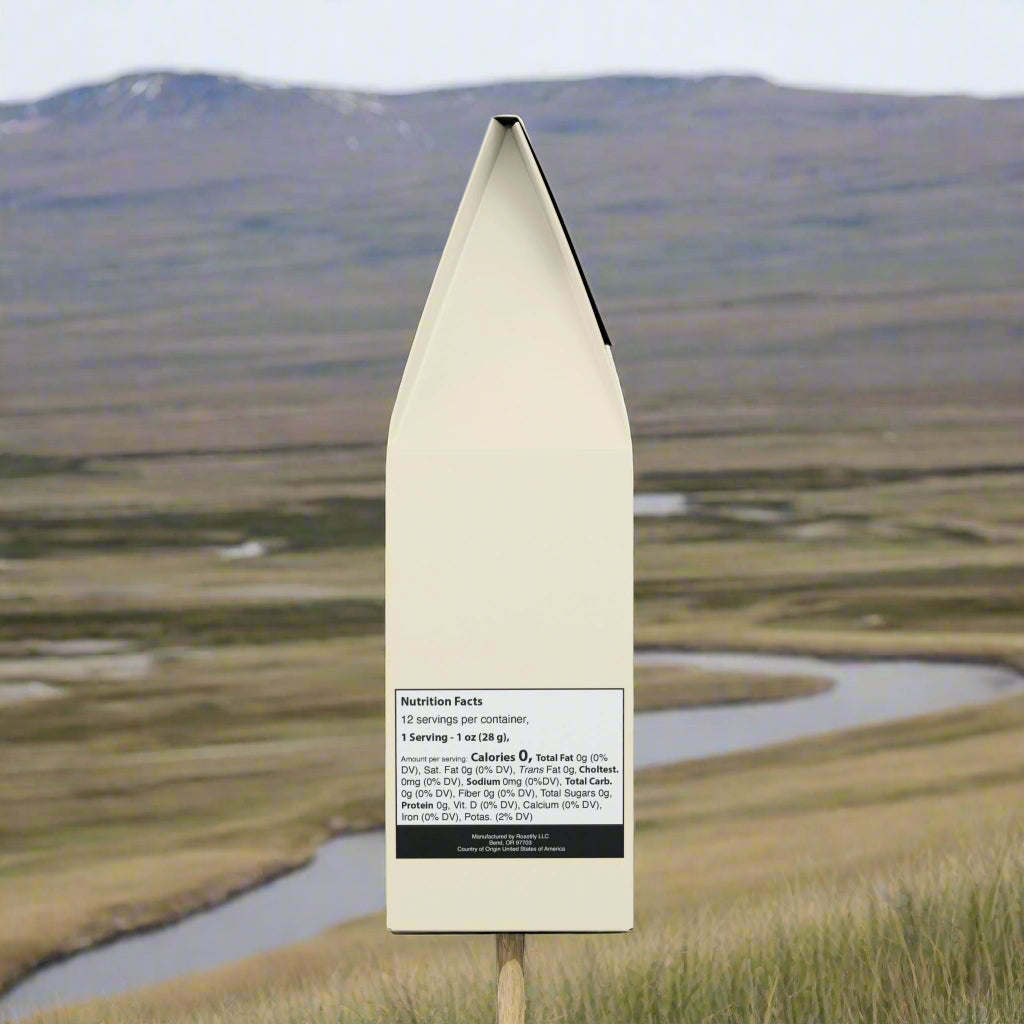 Product packaging with nutrition facts label on a white background