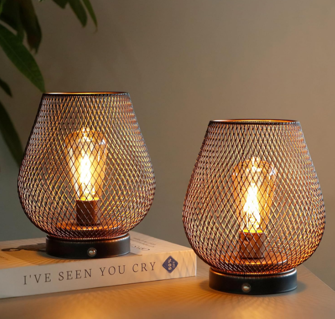 JHY DESIGN's 7.5"H Touch Adjustable Table Lamp(Metal Base, Bronze Egg)