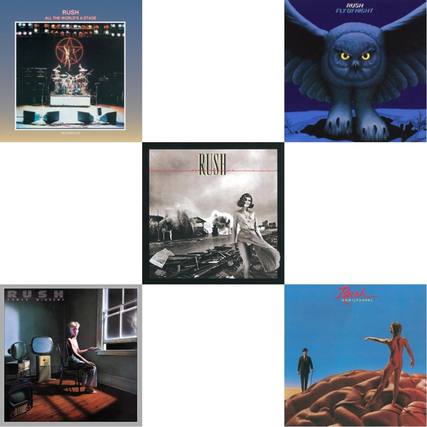 Fly By Night (180G) & All The World's A Stage (180G) & Hemispheres (180G) & Permanent Waves (180G) & Power Windows (180G)