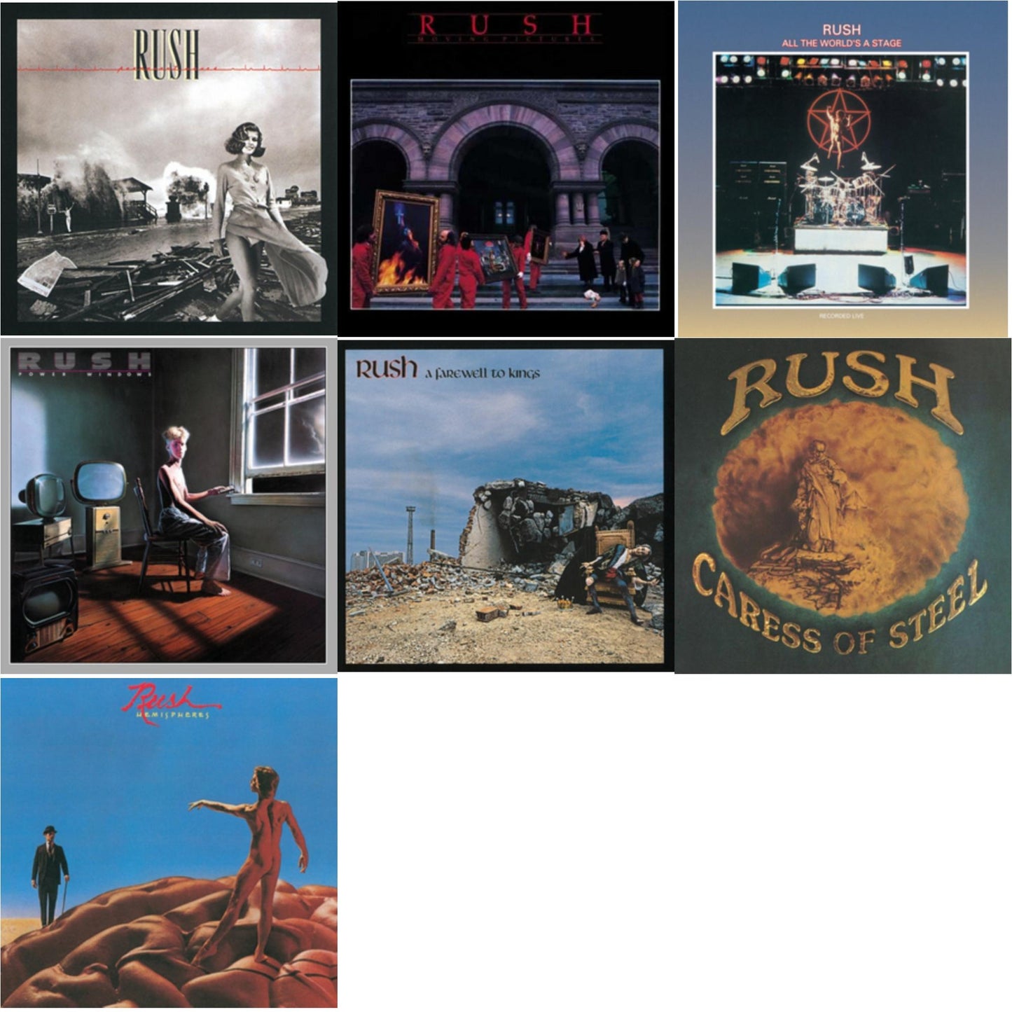 Caress Of Steel (180G/Dl Card) & All The World's A Stage (180G) & Farewell To Kings (180G) & Hemispheres (180G) & Permanent Waves (180G) & Moving Pictures (180G LP Vinyl/Dl Card) & Power Windows (180G)
