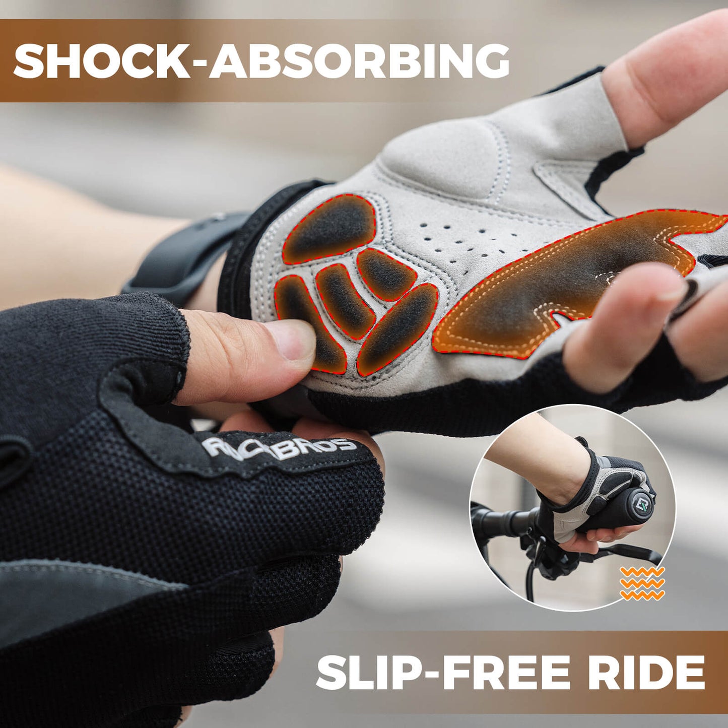 ROCKBROS Half-Finger Gel Padded Cycling Gloves Summer