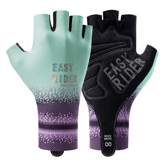 ROCKBROS Half-Finger Women Cycling Gloves Summer Gradient