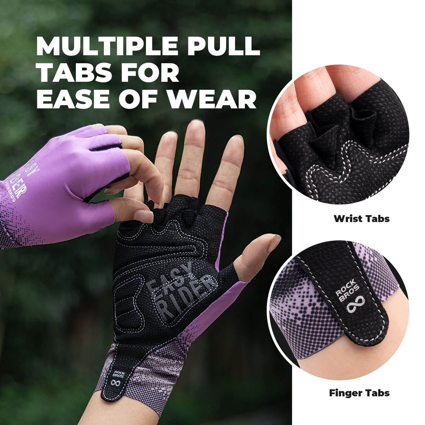 ROCKBROS Half-Finger Women Cycling Gloves Summer Gradient