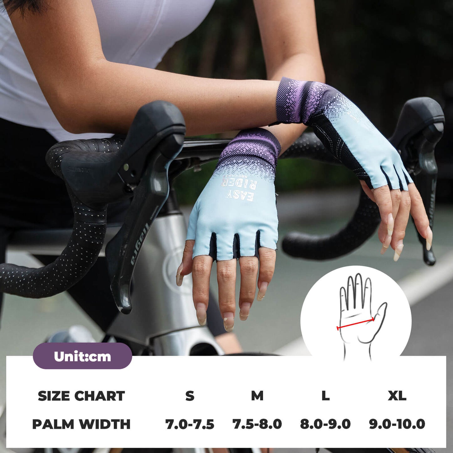 ROCKBROS Half-Finger Women Cycling Gloves Summer Gradient