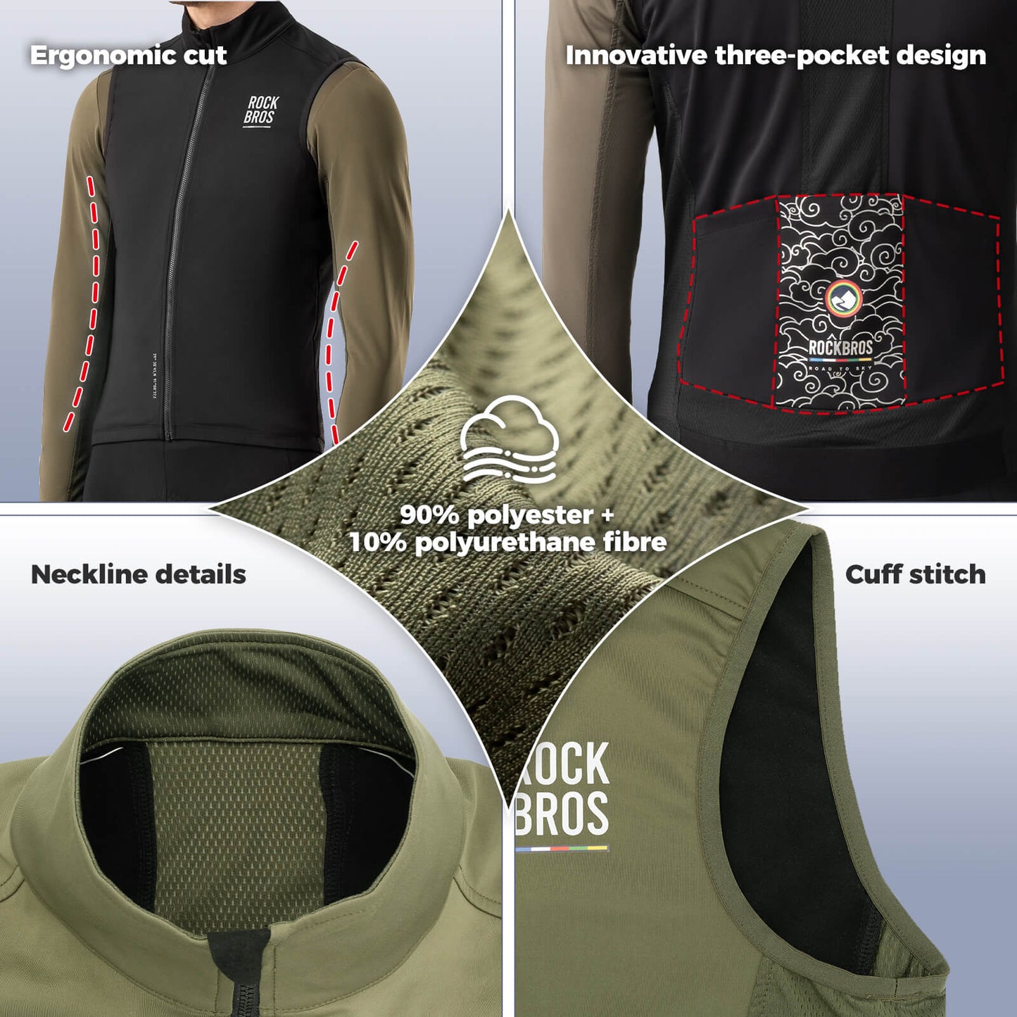 Men¡¯s Cycling Vest - Windproof for Spring & Autumn