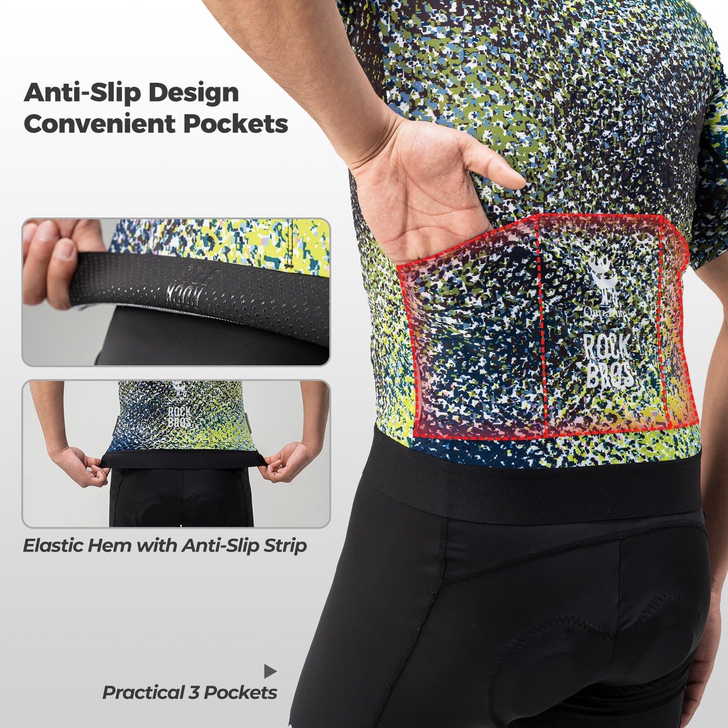 ROCKBROS Men's Short-Sleeve Camouflage Reflective Cycling Jersey